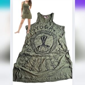 Sure Designs M Yoga Om Tank Dress Power By Moonflower Green 2975-z